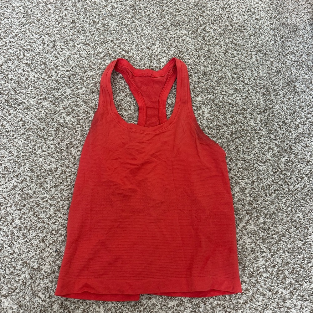 Lululemon Athletica Orangish-Red Tank Top